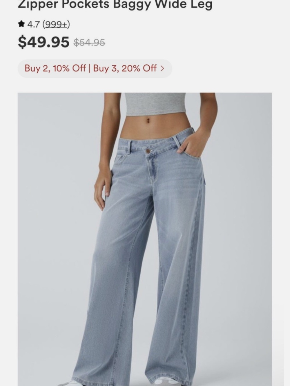 HALARA Asymmetric Low Rise Baggy Wide Leg Jean Women’s Small Regular Length NWT
